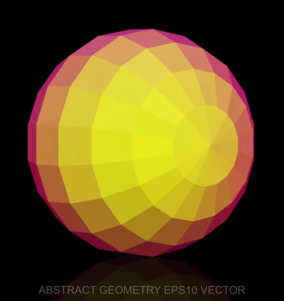 Stéréométrie abstraite : Sphère jaune basse poly. SPE 10, vecteur . — Image vectorielle