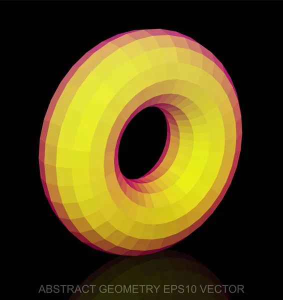 Géométrie abstraite : Low poly Yellow Torus. SPE 10, vecteur . — Image vectorielle