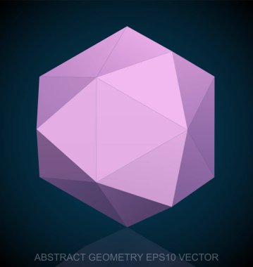 Abstract geometry: low poly Pink Octahedron. EPS 10, vector. clipart