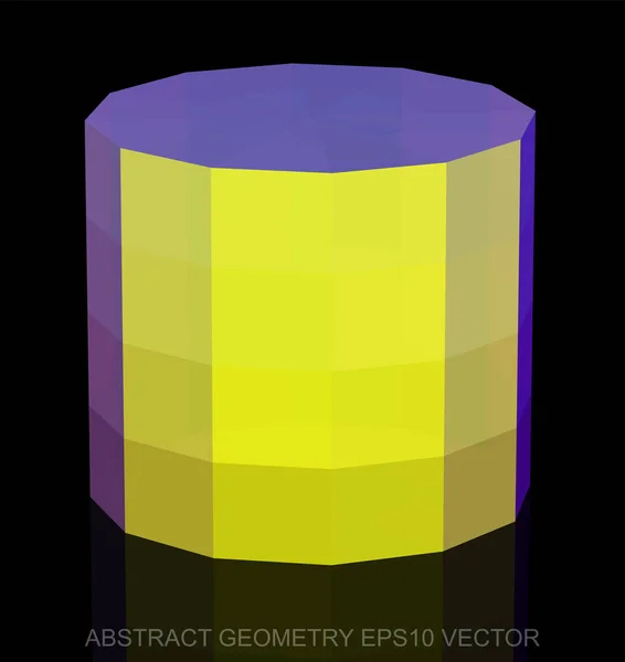 Stéréométrie abstraite : cylindre jaune bas. SPE 10, vecteur . — Image vectorielle