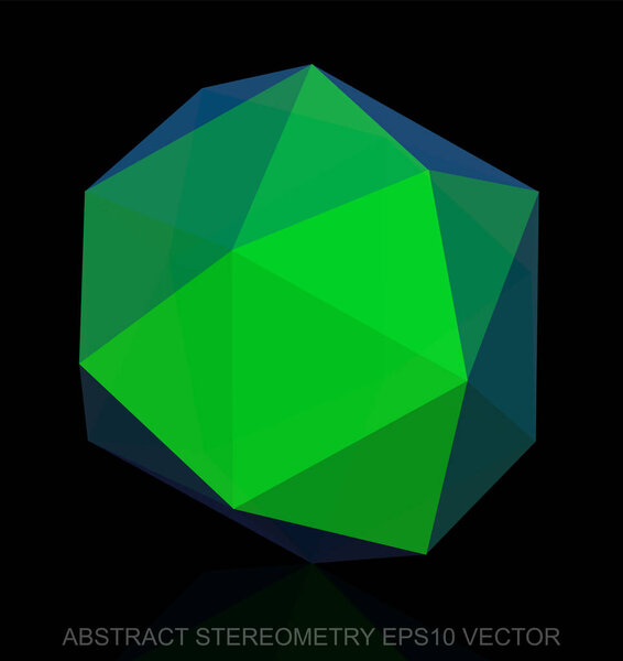 Abstract geometry: low poly Green Octahedron. EPS 10, vector.