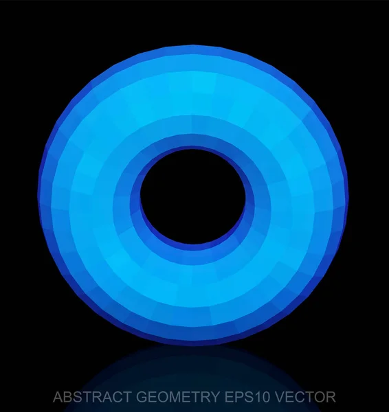 Géométrie abstraite : low poly Blue Torus. SPE 10, vecteur . — Image vectorielle