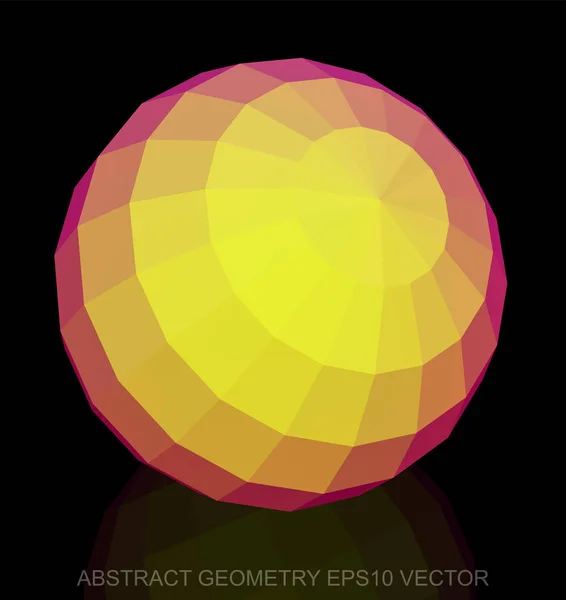 Géométrie abstraite : Sphère jaune basse poly. SPE 10, vecteur . — Image vectorielle