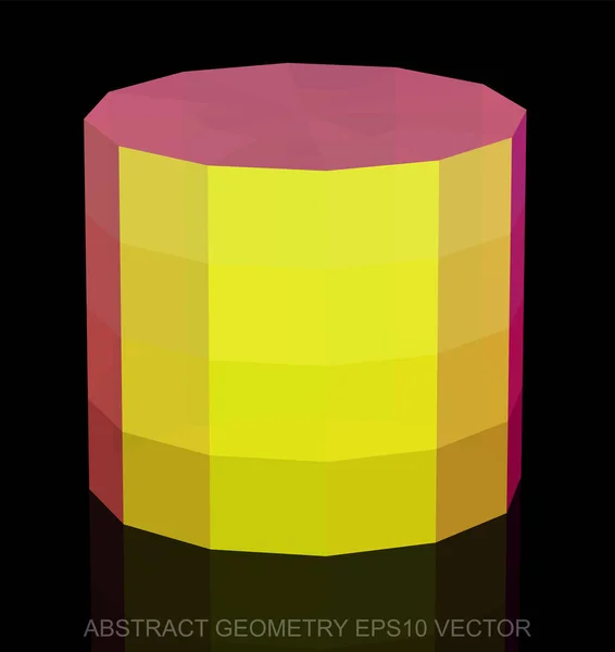 Stéréométrie abstraite : cylindre jaune bas. SPE 10, vecteur . — Image vectorielle