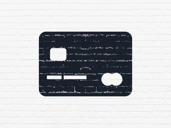 Pengar koncept: kreditkort på väggen bakgrund — Stockfoto