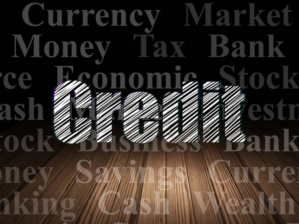 Money concept: Credit in grunge dark room — Stock Photo, Image