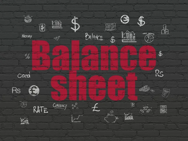 Banking konceptet: balansräkningen på vägg bakgrund — Stockfoto
