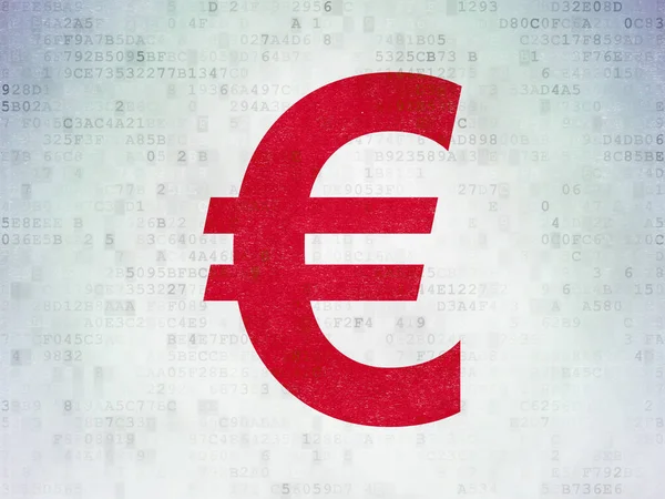 Bankenkonzept: Euro auf digitalem Datenpapier — Stockfoto