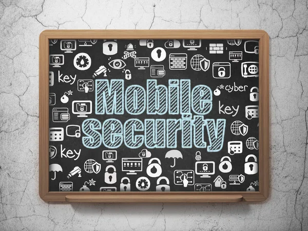 Conceito de segurança: Mobile Security on School board background — Fotografia de Stock