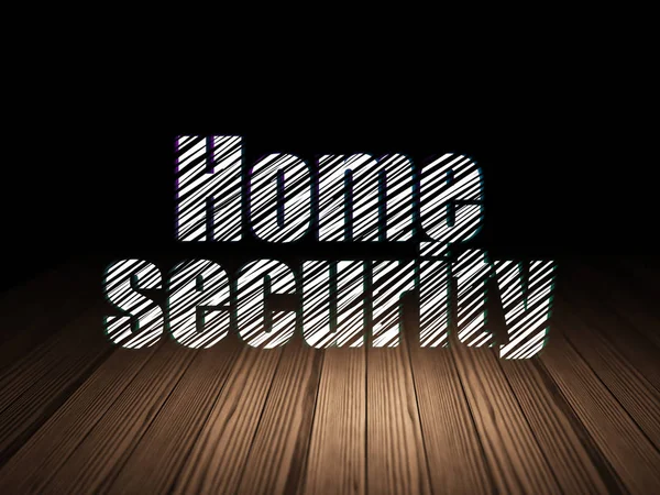 Concepto de seguridad: Seguridad en el hogar en el cuarto oscuro grunge — Foto de Stock