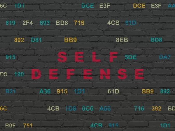 Privacy concept: zelfverdediging op muur achtergrond — Stockfoto