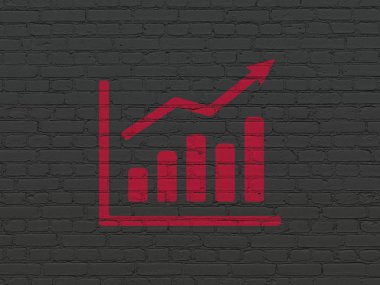 iş kavramı: büyüme grafik duvar arka plan üzerinde