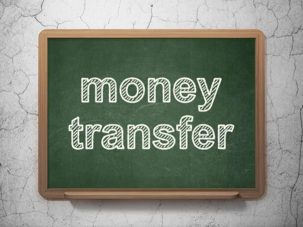 Financiën concept: Money Transfer op schoolbord achtergrond — Stockfoto