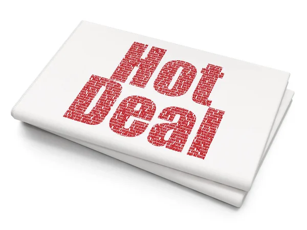 Conceito de negócio: Hot Deal em fundo de jornal em branco — Fotografia de Stock