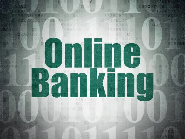 Концепция бизнеса: Интернет-банкинг на фоне цифровых документов — стоковое фото