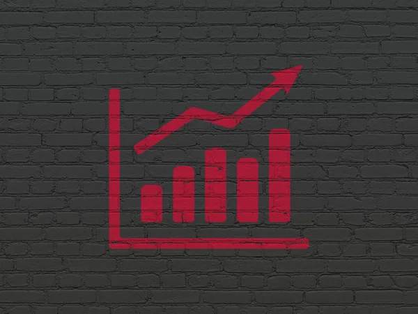 Концепция бизнеса: График роста на фоне стен — стоковое фото