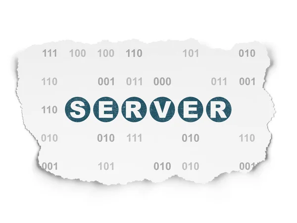 Web fejlesztési koncepció: Server szakadt papír alapon — Stock Fotó
