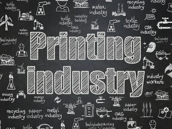 Manufacuring concept: Printing Industry on School board background — Stock Photo, Image