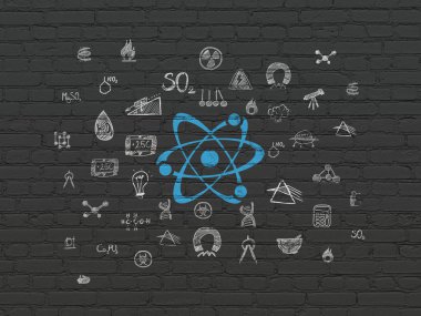 Bilim kavramı: molekül duvar arka plan üzerinde