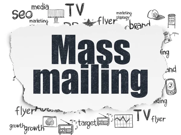 Concetto di marketing: Mailing di massa su sfondo carta strappata — Foto Stock