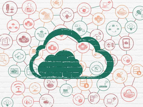 Bulut teknoloji kavramı: duvar arka plan bulut — Stok fotoğraf