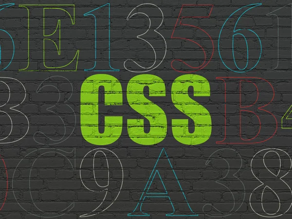 Programmering concept: Css op muur achtergrond — Stockfoto