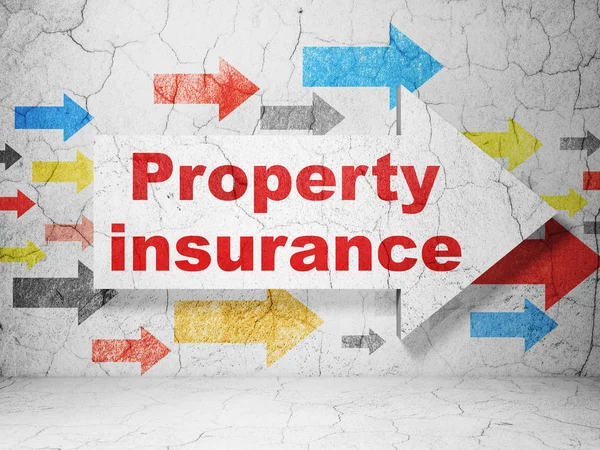 Insurance concept: arrow with Property Insurance on grunge wall background