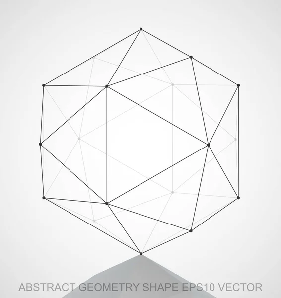 Forme géométrique abstraite : Octaèdre noir esquissé. Octaèdre polygonal 3D dessiné à la main. SPE 10, vecteur . — Image vectorielle