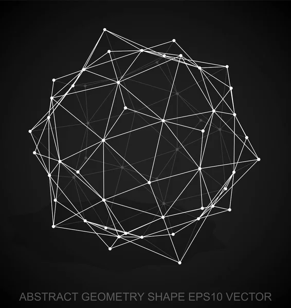 Forme géométrique abstraite : Dodécaèdre blanc esquissé. Dodécaèdre polygonal 3D dessiné à la main. SPE 10, vecteur . — Image vectorielle