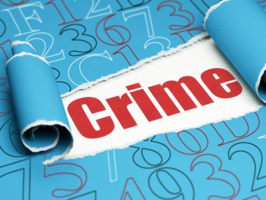 Koruma kavramı: kırmızı metin yırtık kağıt altında suç