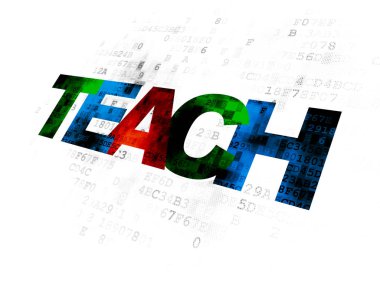 Eğitim kavramı: dijital arka plan üzerinde öğretmek