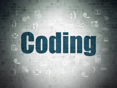 Veritabanı kavramı: dijital veri kağıt arka planda kodlama