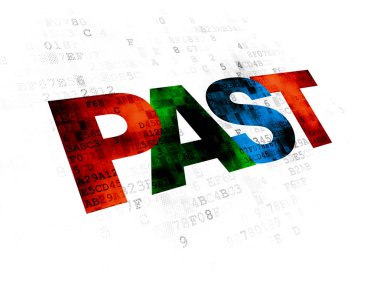 Zaman çizelgesi kavramı: geçmiş dijital arka plan üzerinde