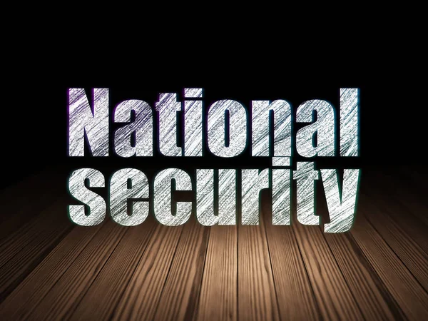 Concepto de protección: Seguridad Nacional en sala oscura grunge — Foto de Stock