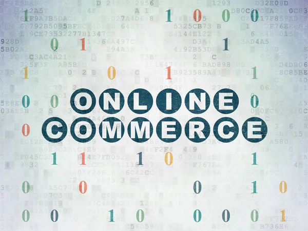 Finance concept: Online Commerce on Digital Data Paper background — Stock Photo, Image