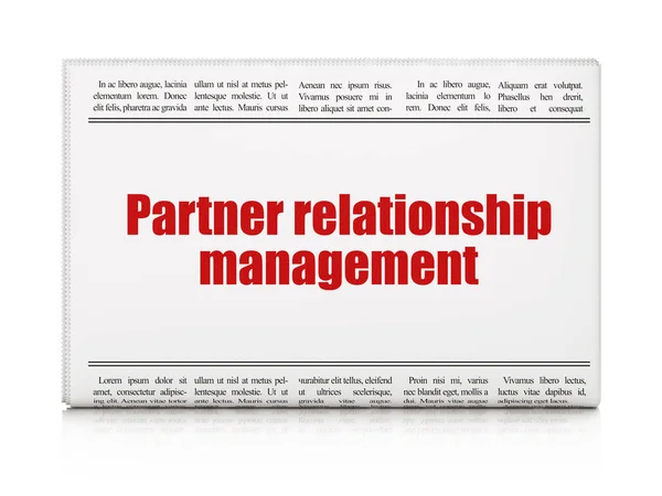 Concepto financiero: titular del periódico Partner Relationship Management — Foto de Stock