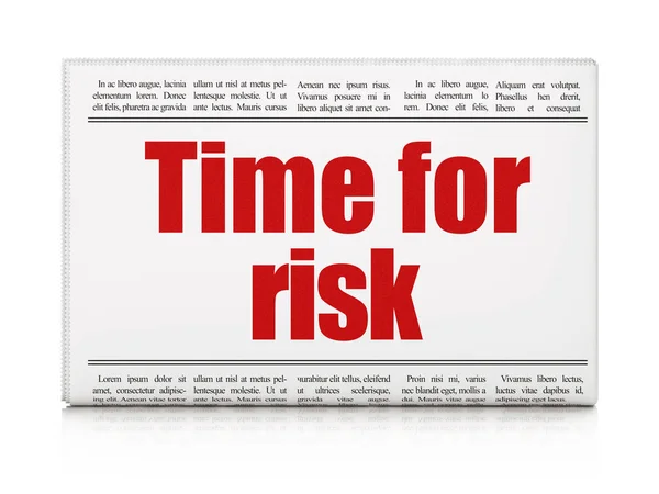 Time concept: newspaper headline Time For Risk — Stock Photo, Image