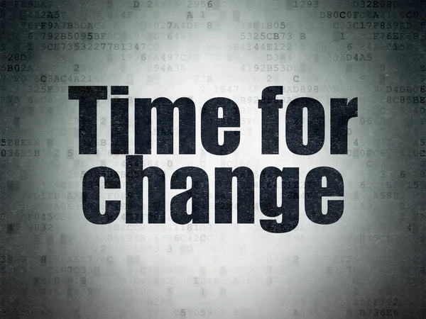 Tijdlijn concept: tijd voor verandering op digitale Data-Paper achtergrond — Stockfoto