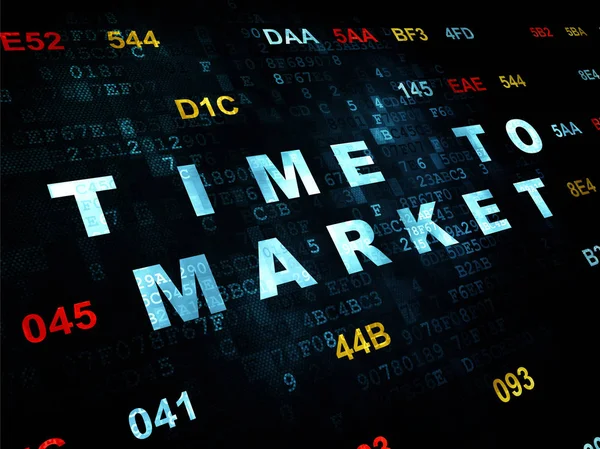 タイムラインの概念: デジタル背景に市場投入時間 — ストック写真