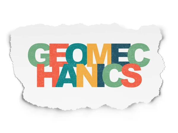 Vetenskap-konceptet: Geomechanics på sönderrivet papper bakgrund — Stockfoto
