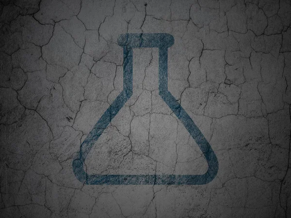 Science concept: Flask on grunge wall background — Stock Photo, Image