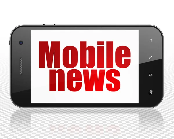 Concepto de noticias: Smartphone con Mobile News en pantalla — Foto de Stock