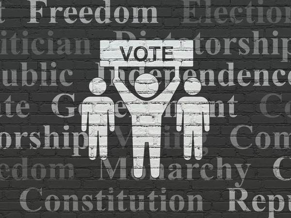 Conceito político: Campanha eleitoral sobre fundo de parede — Fotografia de Stock