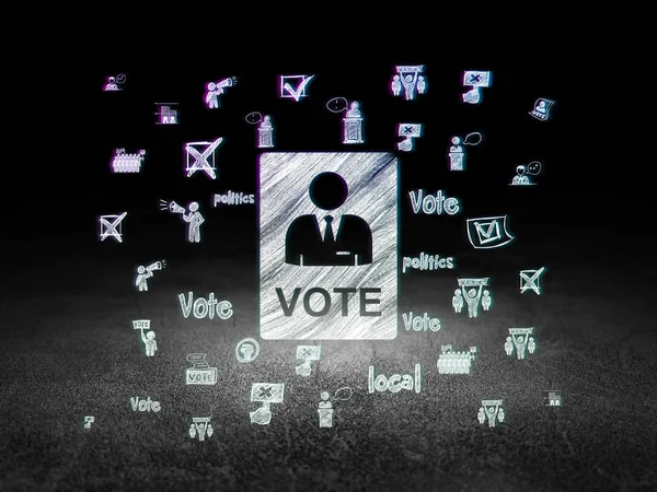 Concetto politico: voto in camera oscura grunge — Foto Stock