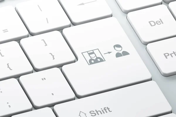 Gesetzeskonzept: Straftäter auf Computertastatur freigelassen — Stockfoto