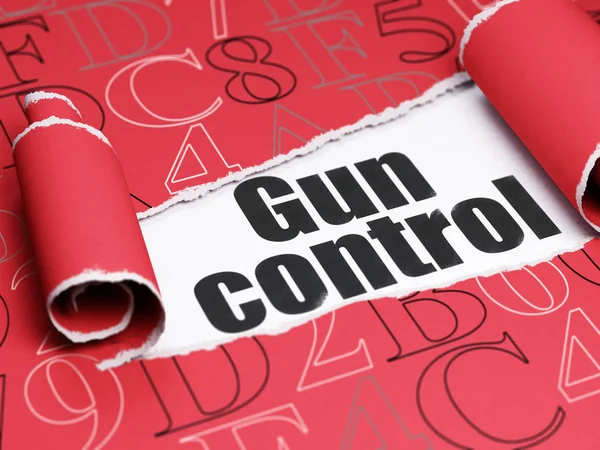 Concepto de seguridad: texto negro Gun Control bajo el pedazo de papel roto —  Fotos de Stock