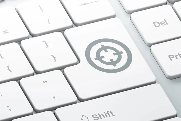 Finance koncept: Target på dator tangentbord bakgrund — Stockfoto