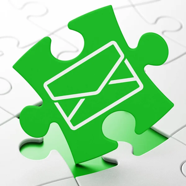 Концепция бизнеса: Email на фоне головоломки — стоковое фото