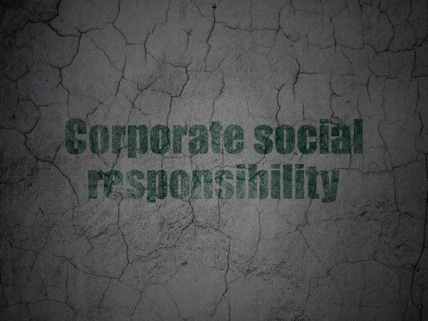 Koncepcja biznesowa: społeczna odpowiedzialność biznesu na tle ściany grunge — Zdjęcie stockowe