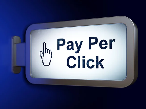 Conceito de marketing: Pay Per Click and Mouse Cursor em fundo outdoor — Fotografia de Stock